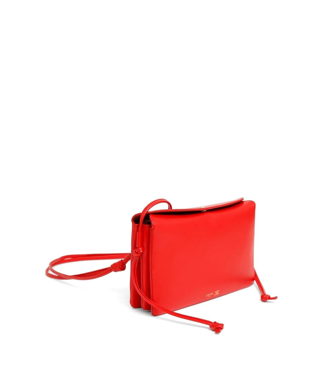 CELINE Красная кожаная сумка через плечо, фото 2