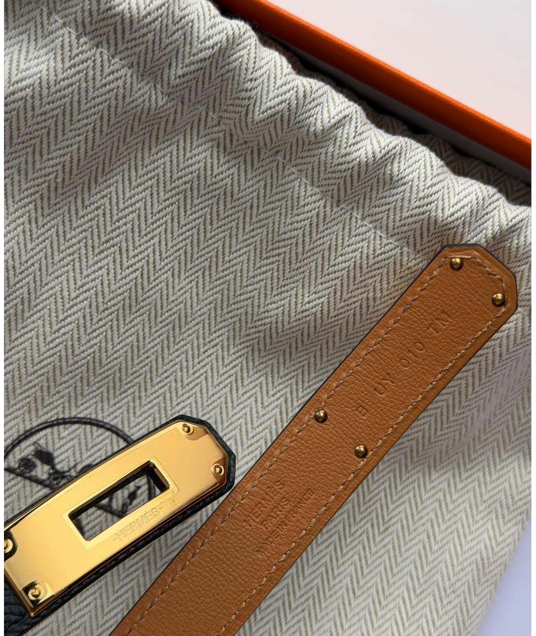 HERMES Черный кожаный ремень, фото 4