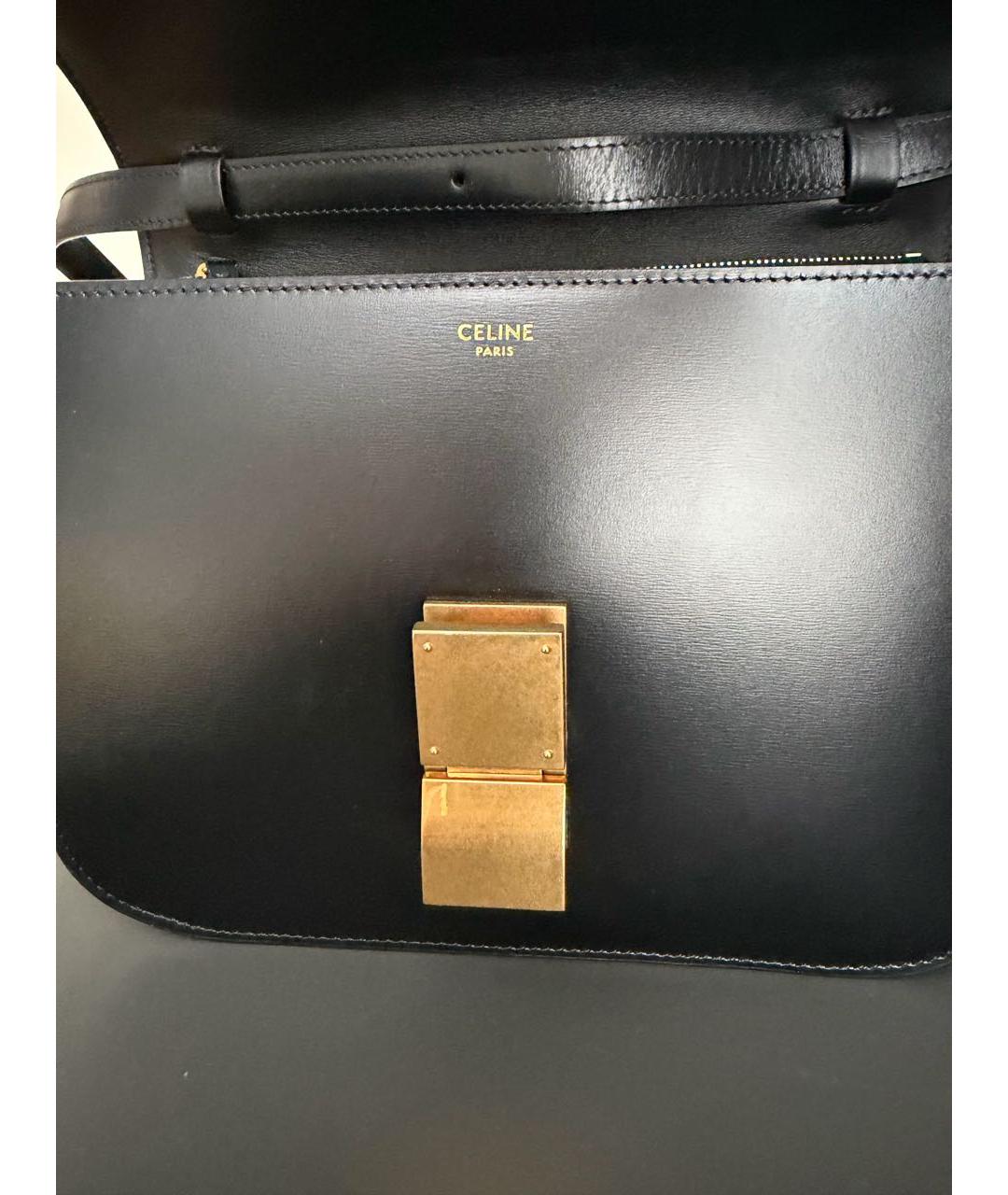 CELINE Черная кожаная сумка через плечо, фото 6