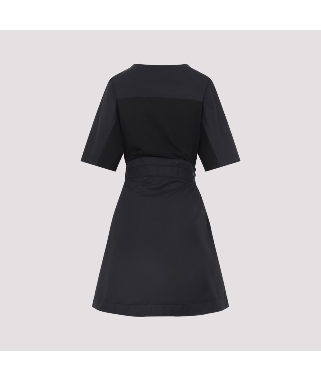 MONCLER Черное хлопковое повседневное платье, фото 2