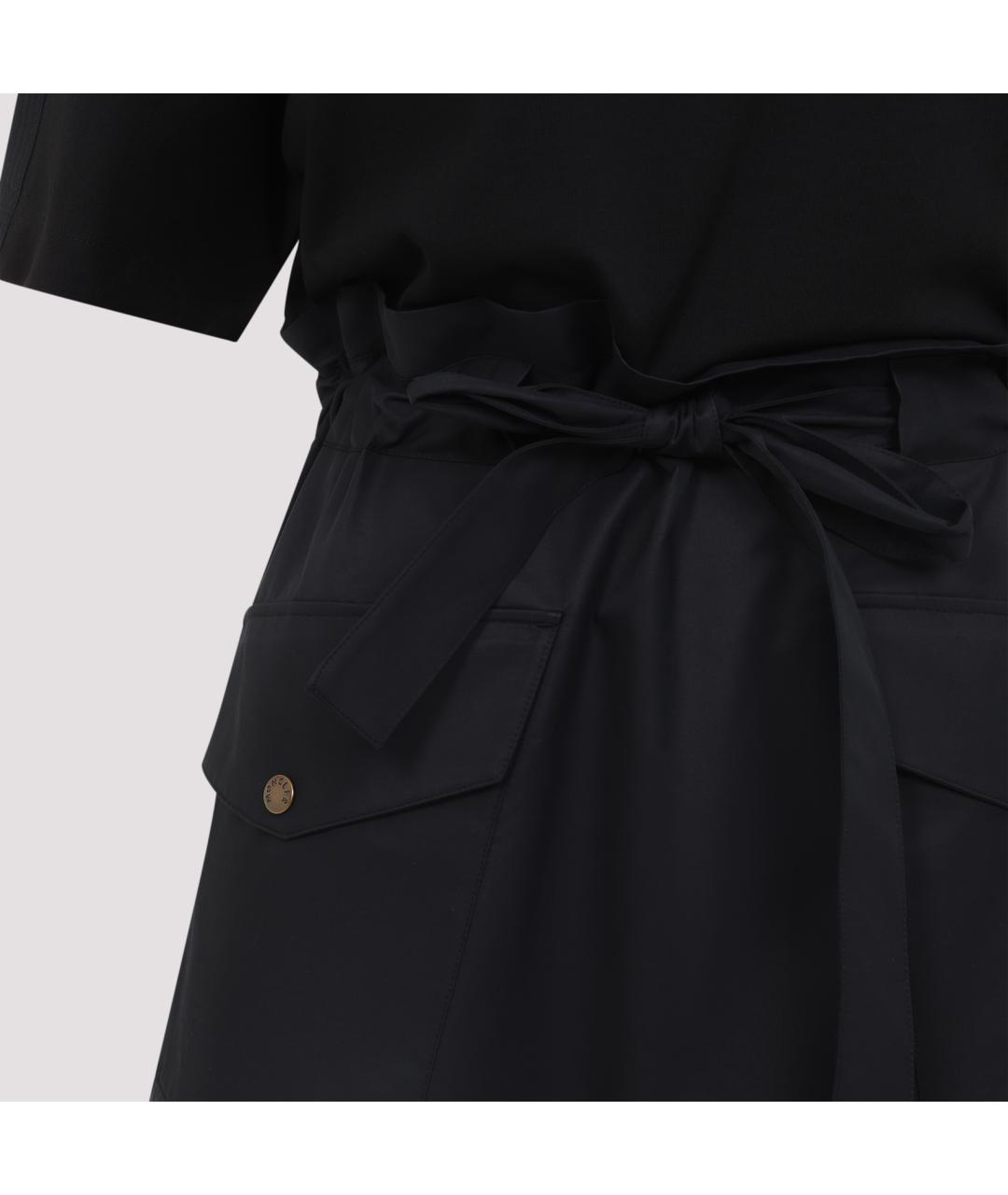 MONCLER Черное хлопковое повседневное платье, фото 4
