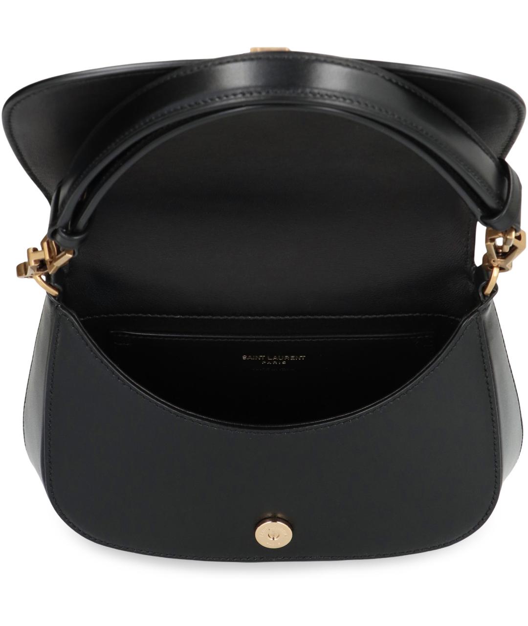 SAINT LAURENT Черная кожаная сумка через плечо, фото 5