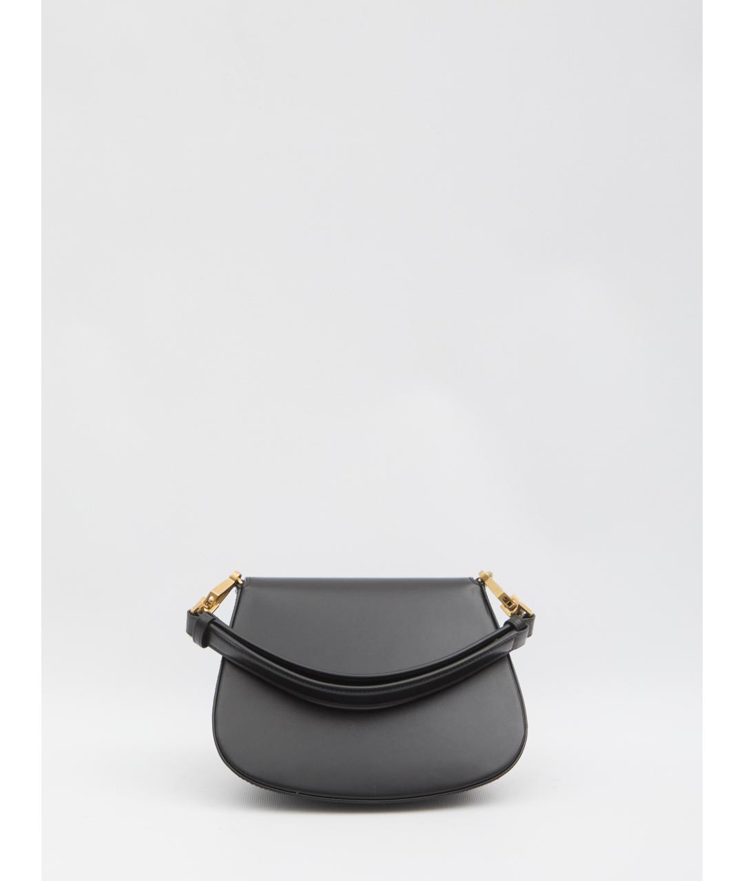 SAINT LAURENT Черная кожаная сумка через плечо, фото 2