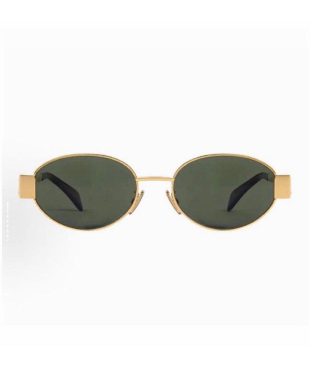 CELINE Золотые металлические солнцезащитные очки, фото 3