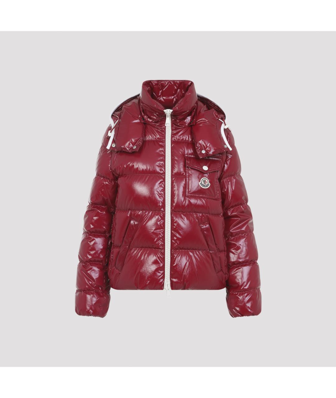 MONCLER Бордовая полиамидовая куртка, фото 2