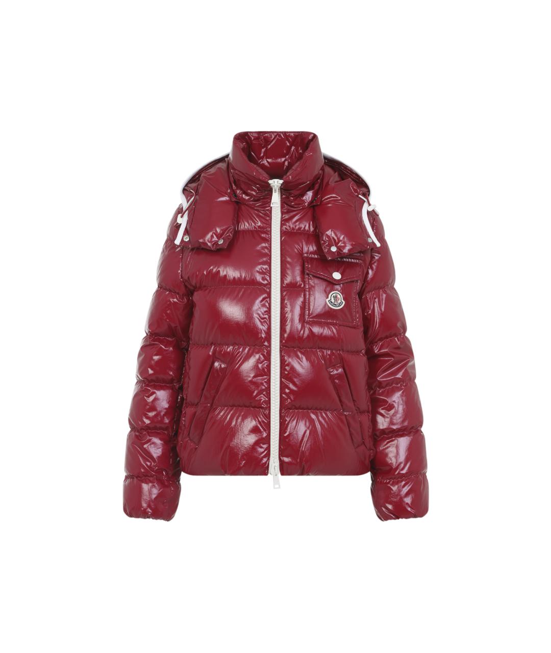 MONCLER Бордовая полиамидовая куртка, фото 1