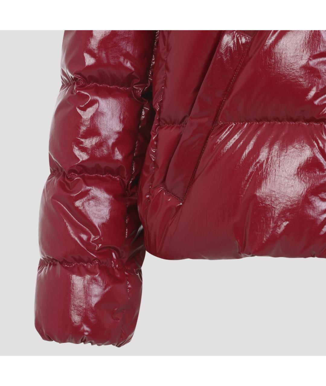 MONCLER Бордовая полиамидовая куртка, фото 4