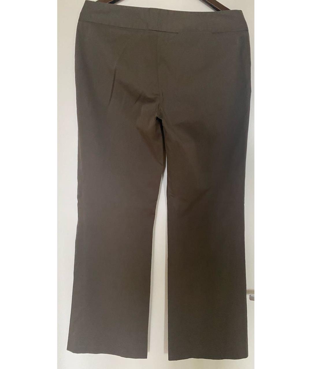 FERRAGAMO Хаки хлопковые прямые брюки, фото 2