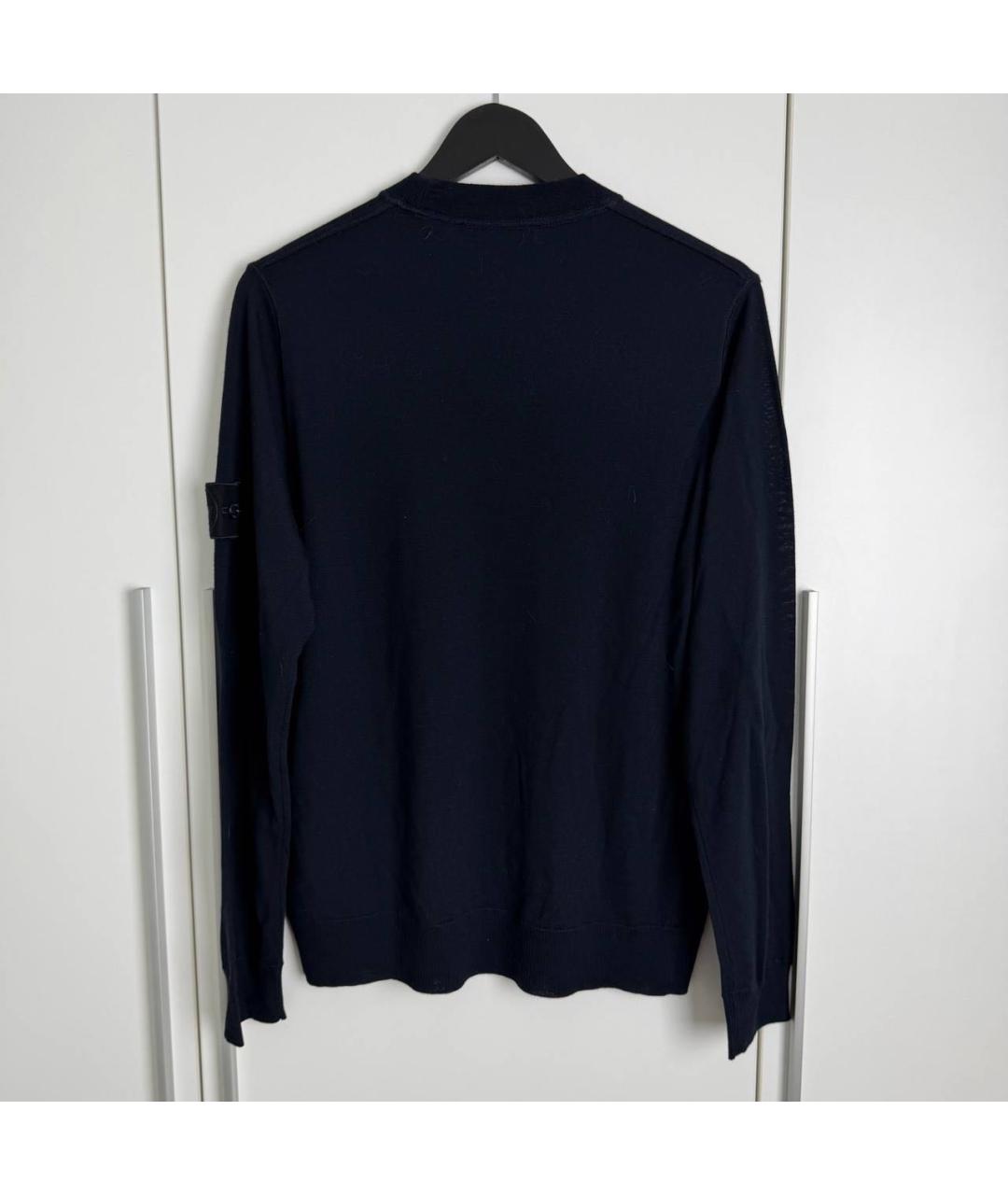 STONE ISLAND Темно-синий шерстяной джемпер / свитер, фото 3