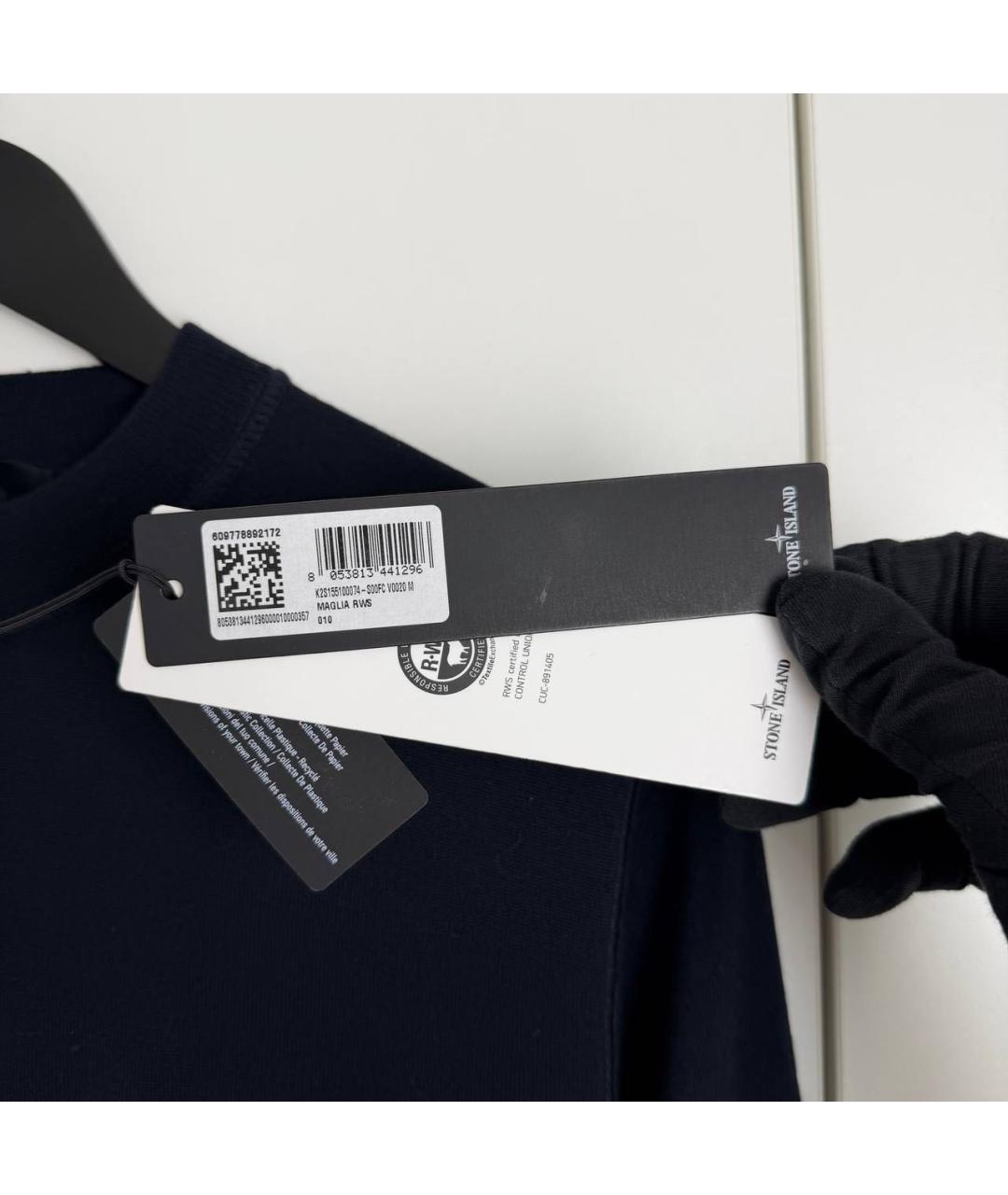 STONE ISLAND Темно-синий шерстяной джемпер / свитер, фото 5