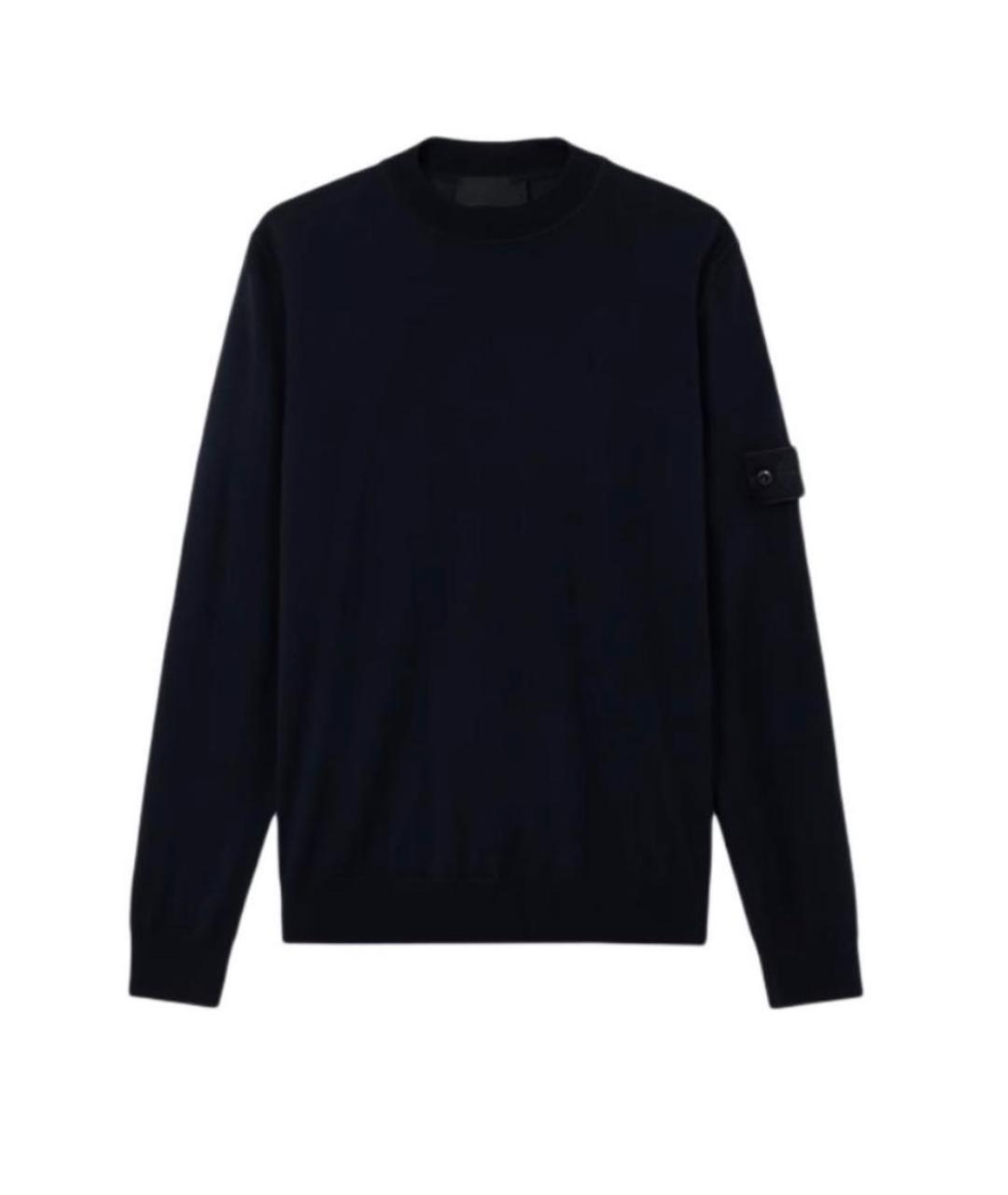 STONE ISLAND Темно-синий шерстяной джемпер / свитер, фото 1