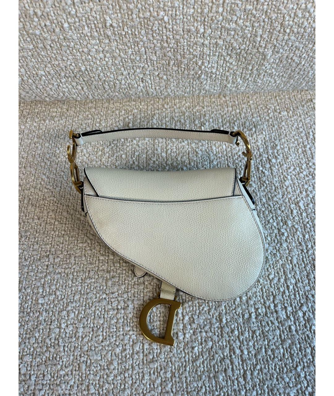 CHRISTIAN DIOR Бежевая кожаная сумка с короткими ручками, фото 3