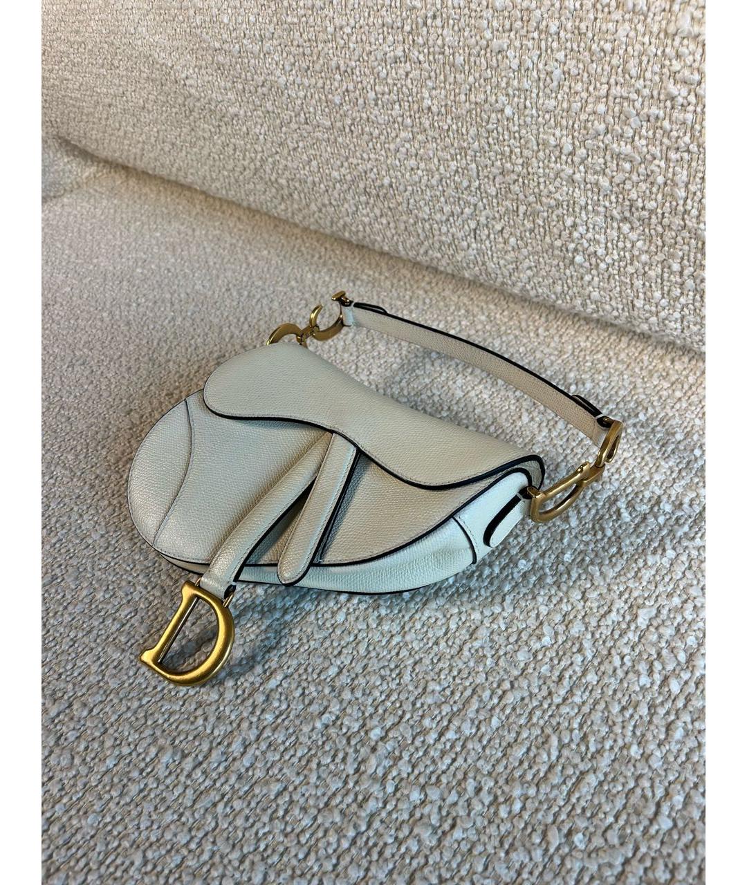 CHRISTIAN DIOR Бежевая кожаная сумка с короткими ручками, фото 5