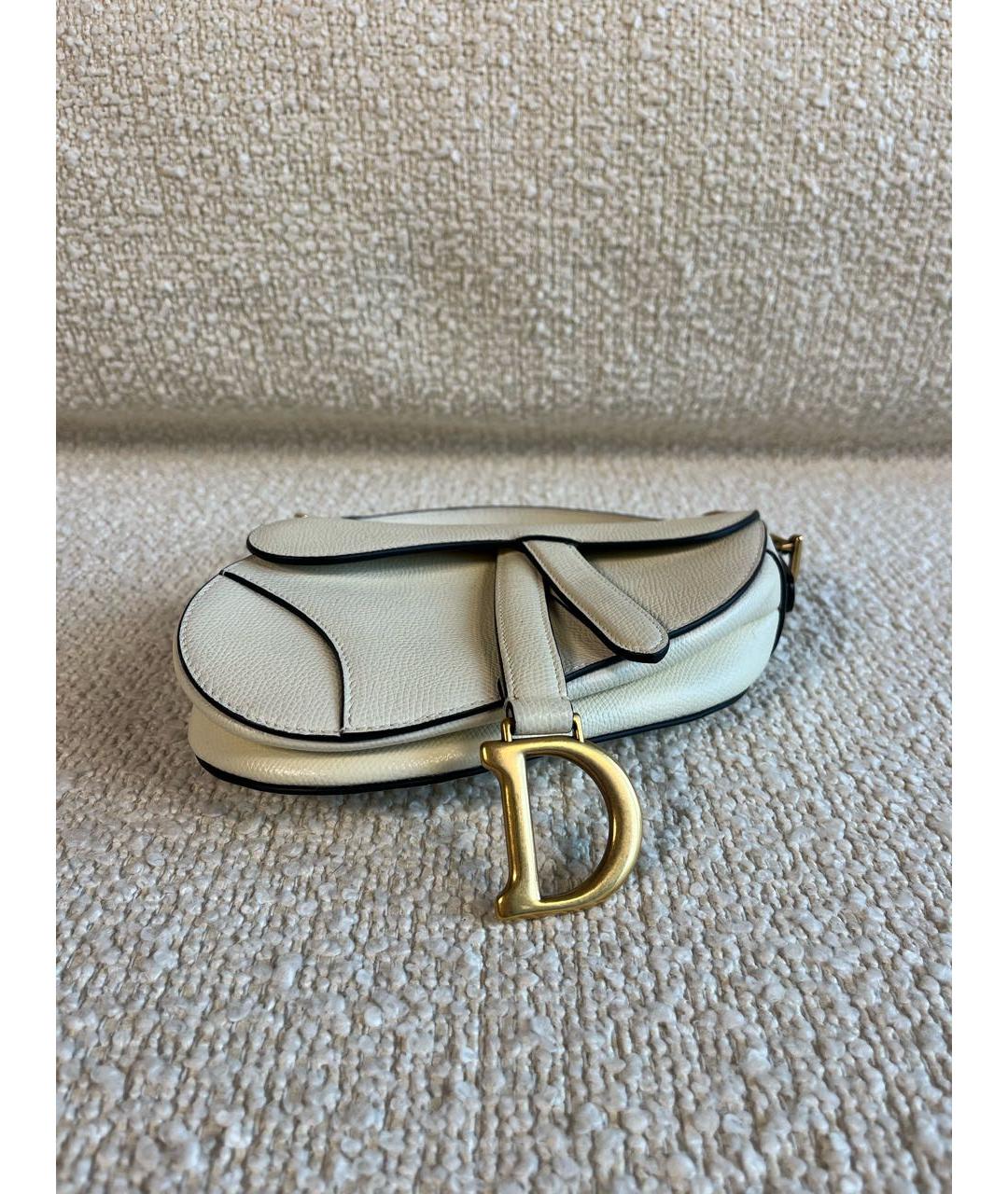 CHRISTIAN DIOR Бежевая кожаная сумка с короткими ручками, фото 7