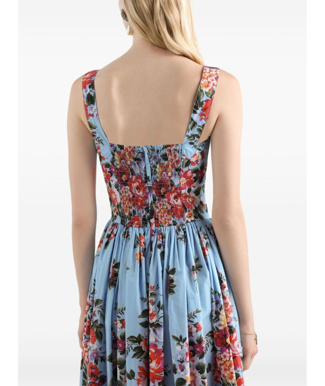 DOLCE&GABBANA Голубое хлопковое повседневное платье, фото 5
