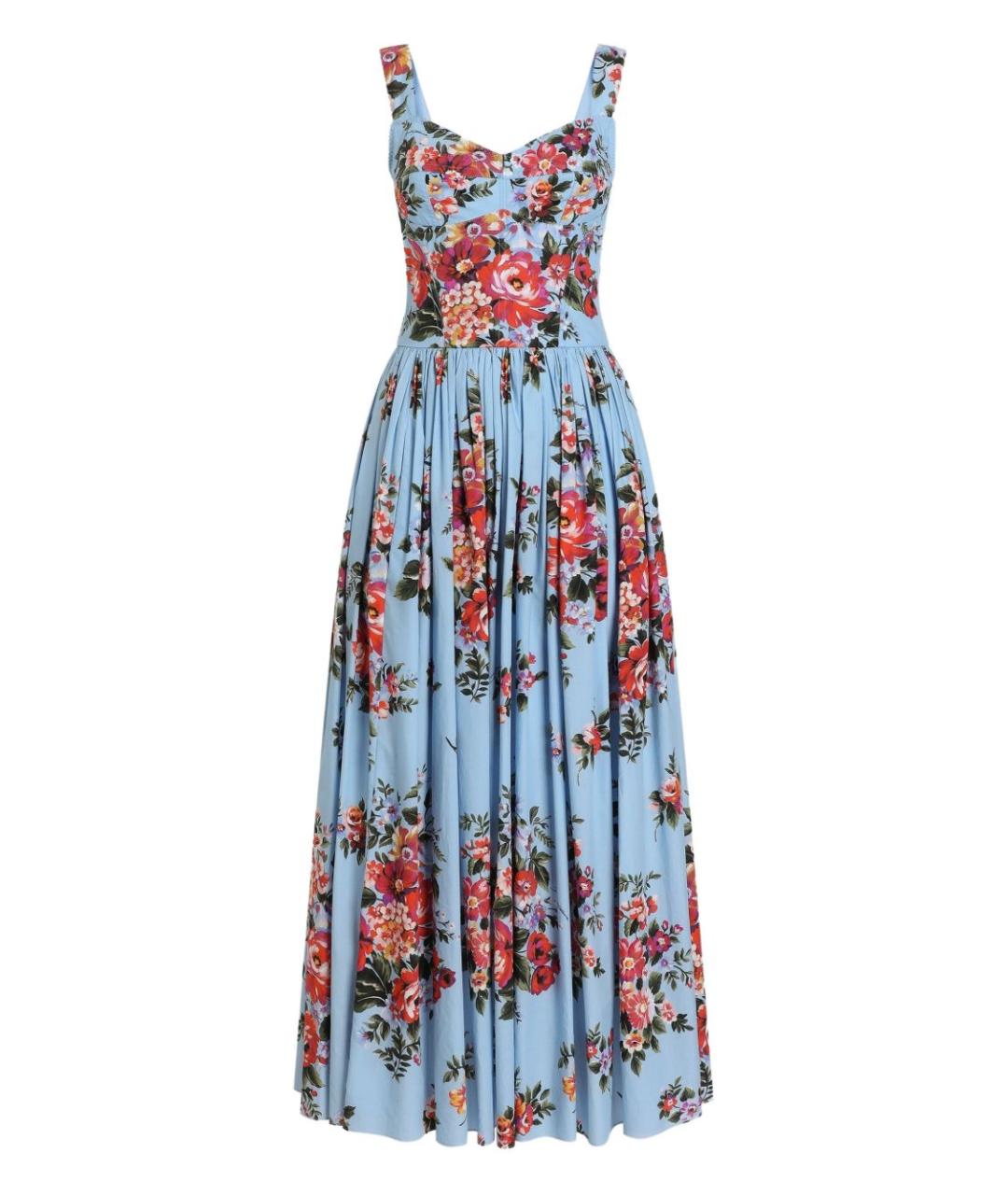DOLCE&GABBANA Голубое хлопковое повседневное платье, фото 1
