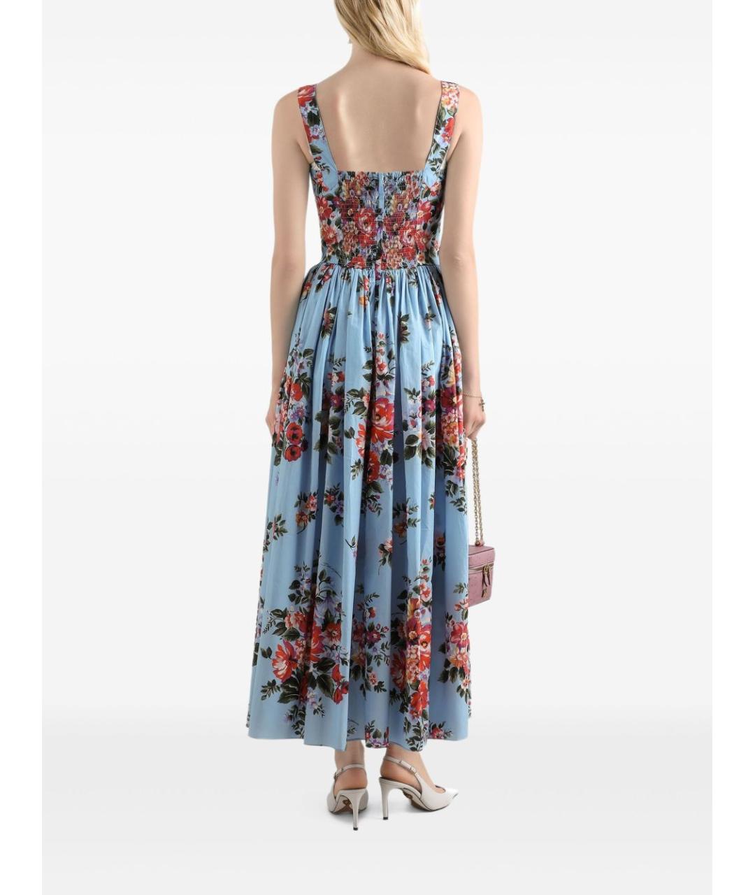 DOLCE&GABBANA Голубое хлопковое повседневное платье, фото 4