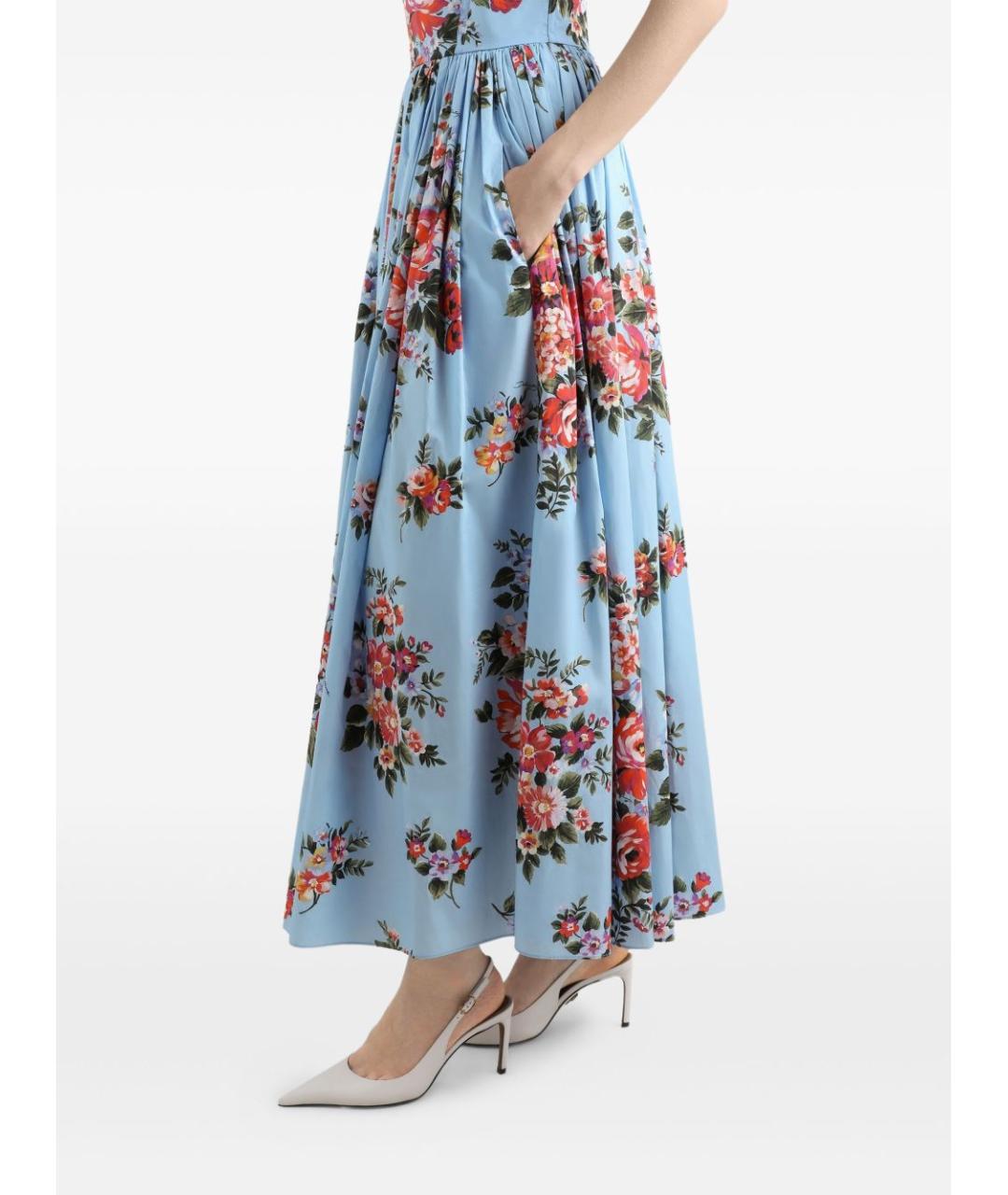 DOLCE&GABBANA Голубое хлопковое повседневное платье, фото 2