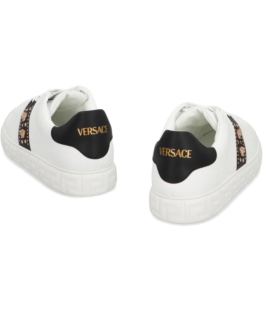 VERSACE Белые синтетические низкие кроссовки / кеды, фото 4
