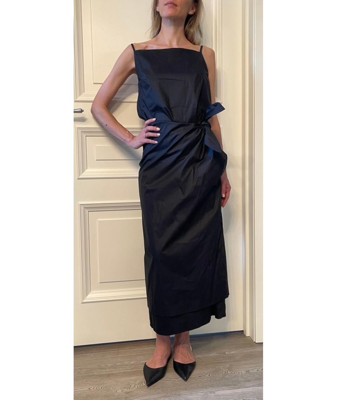 SPORTMAX Черное хлопковое повседневное платье, фото 2