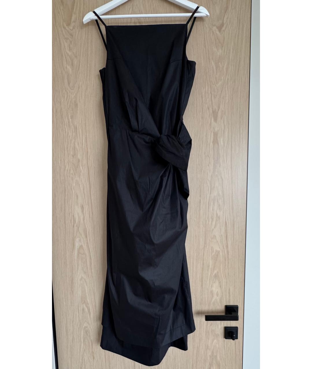 SPORTMAX Черное хлопковое повседневное платье, фото 3
