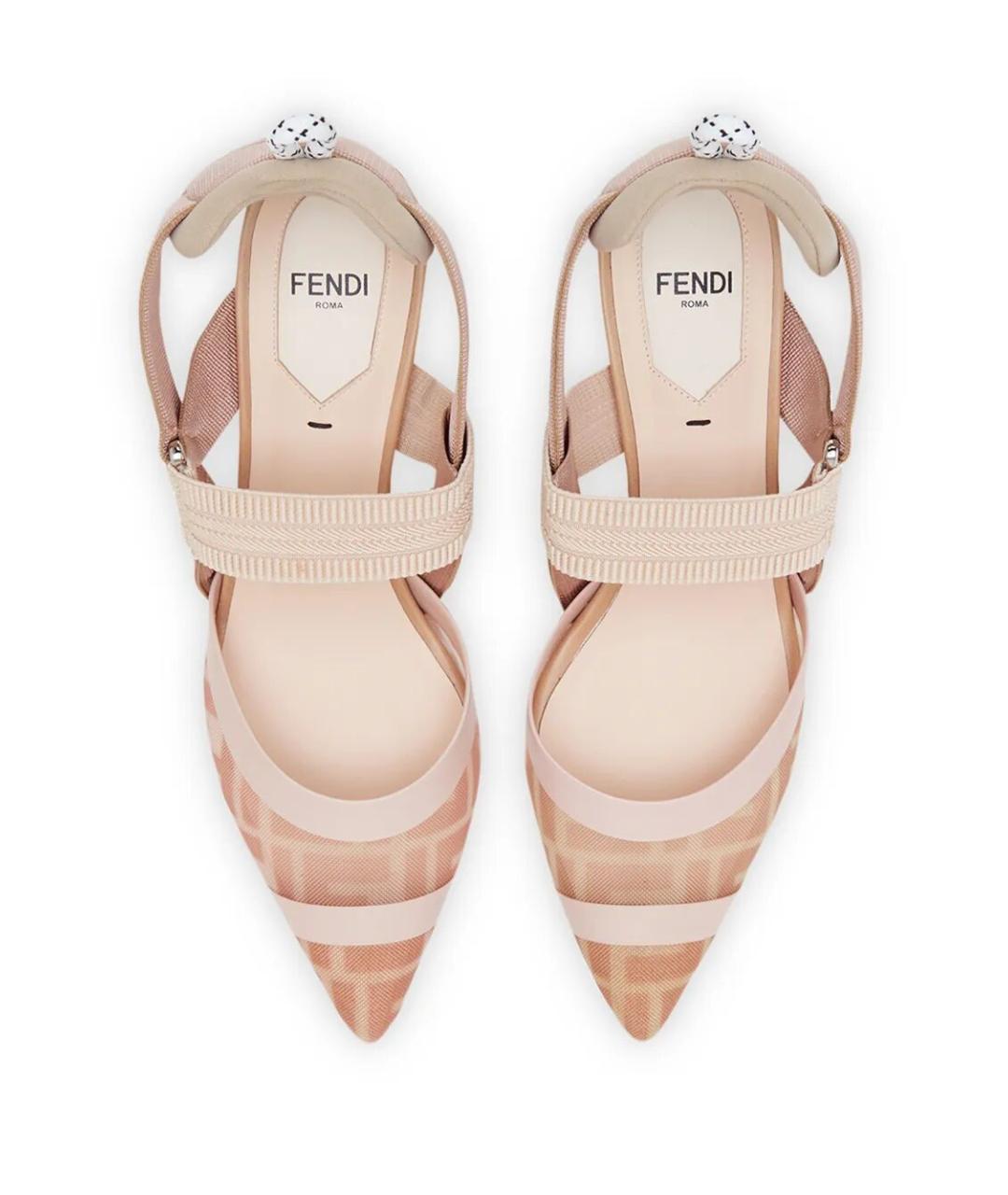 FENDI Розовые текстильные туфли, фото 4