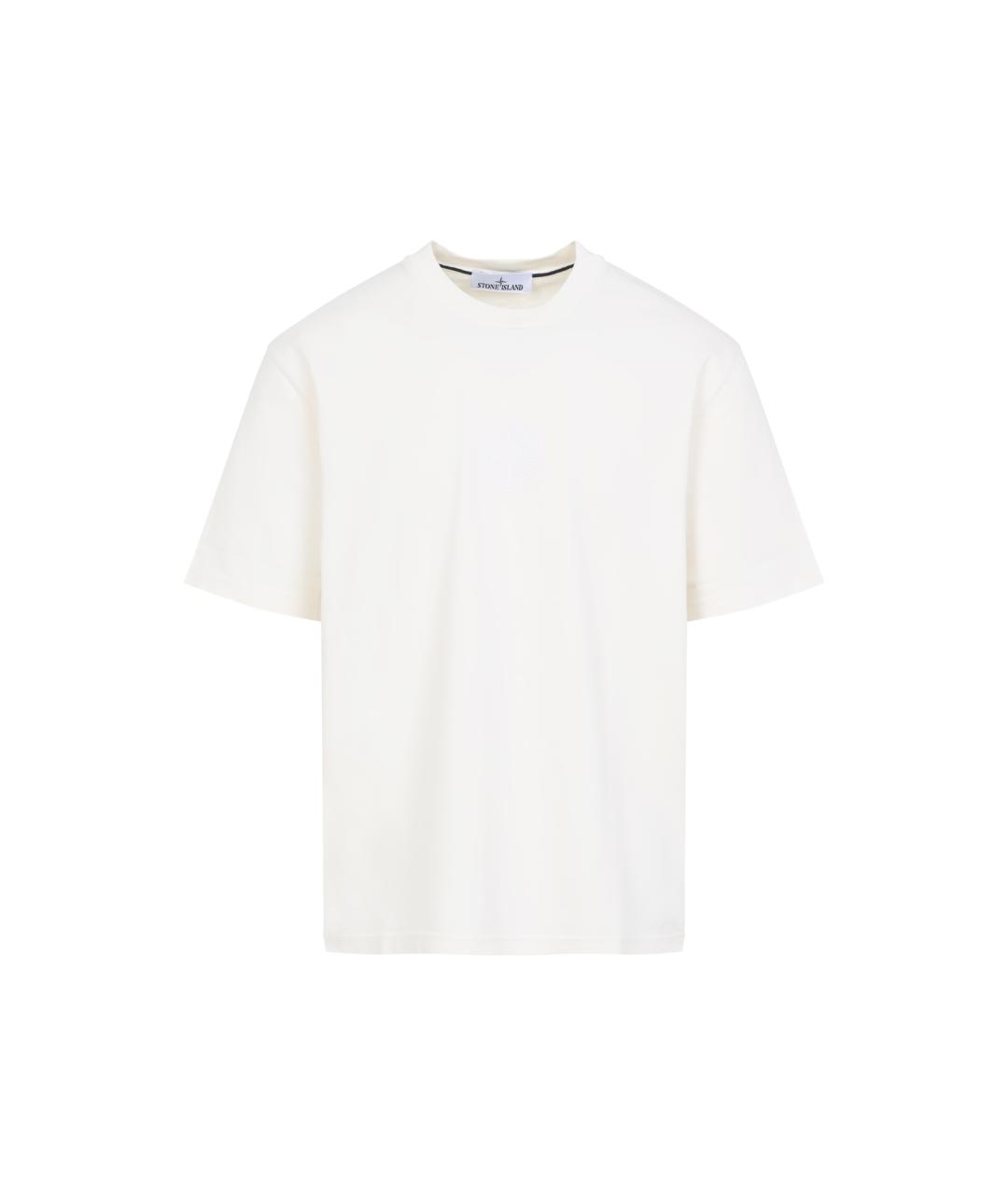STONE ISLAND Белая хлопковая футболка, фото 6