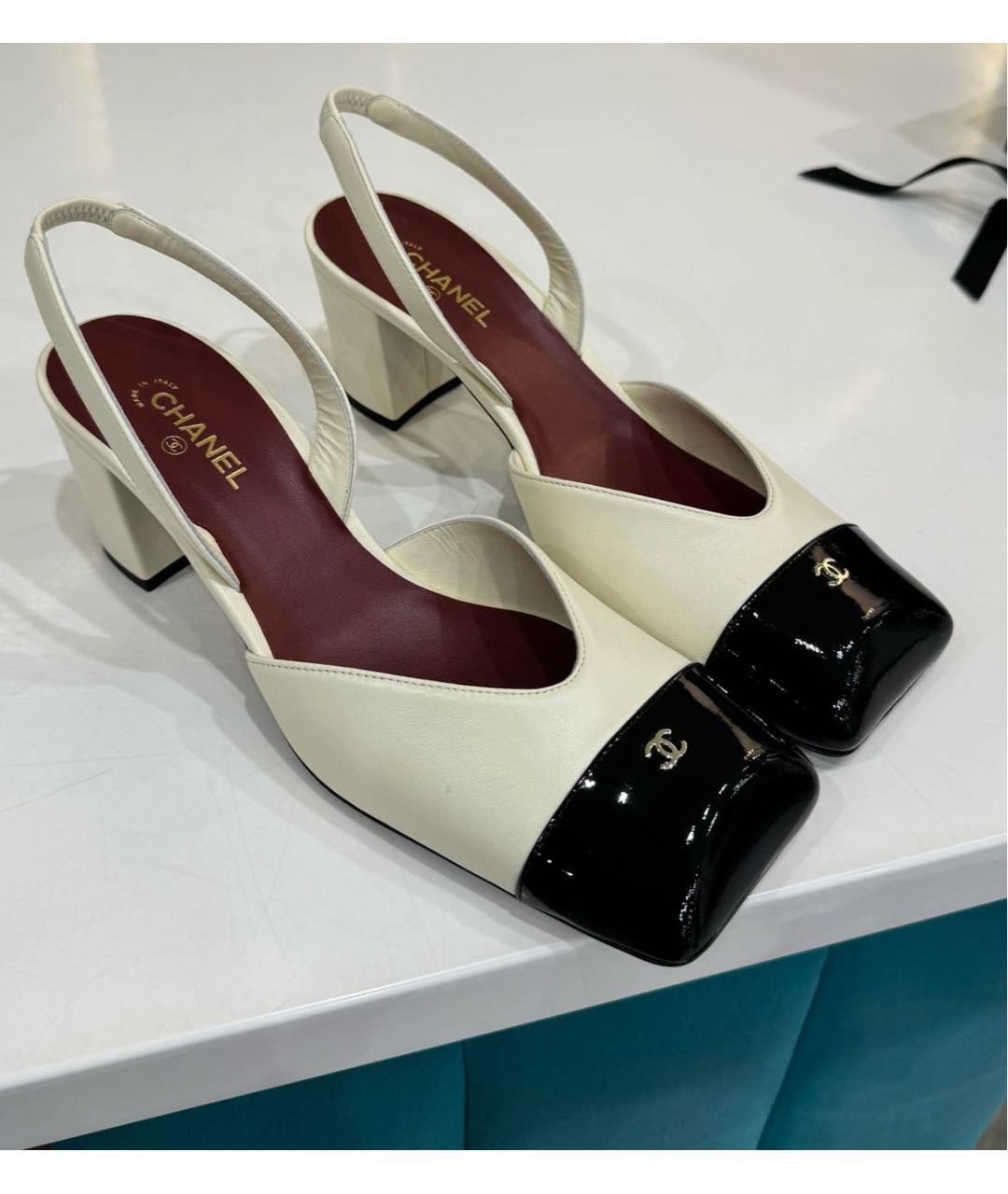CHANEL Бежевые кожаные туфли, фото 2