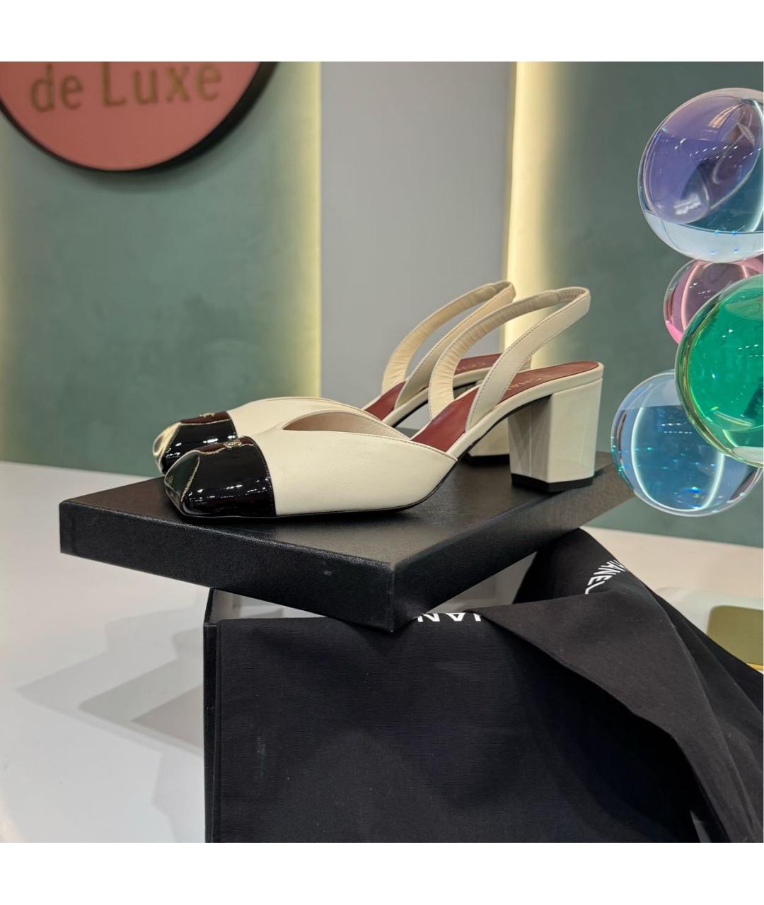 CHANEL Бежевые кожаные туфли, фото 8