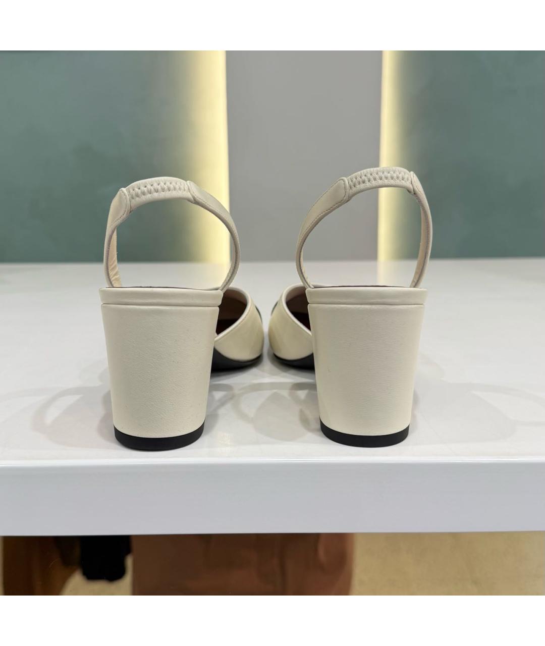 CHANEL Бежевые кожаные туфли, фото 3