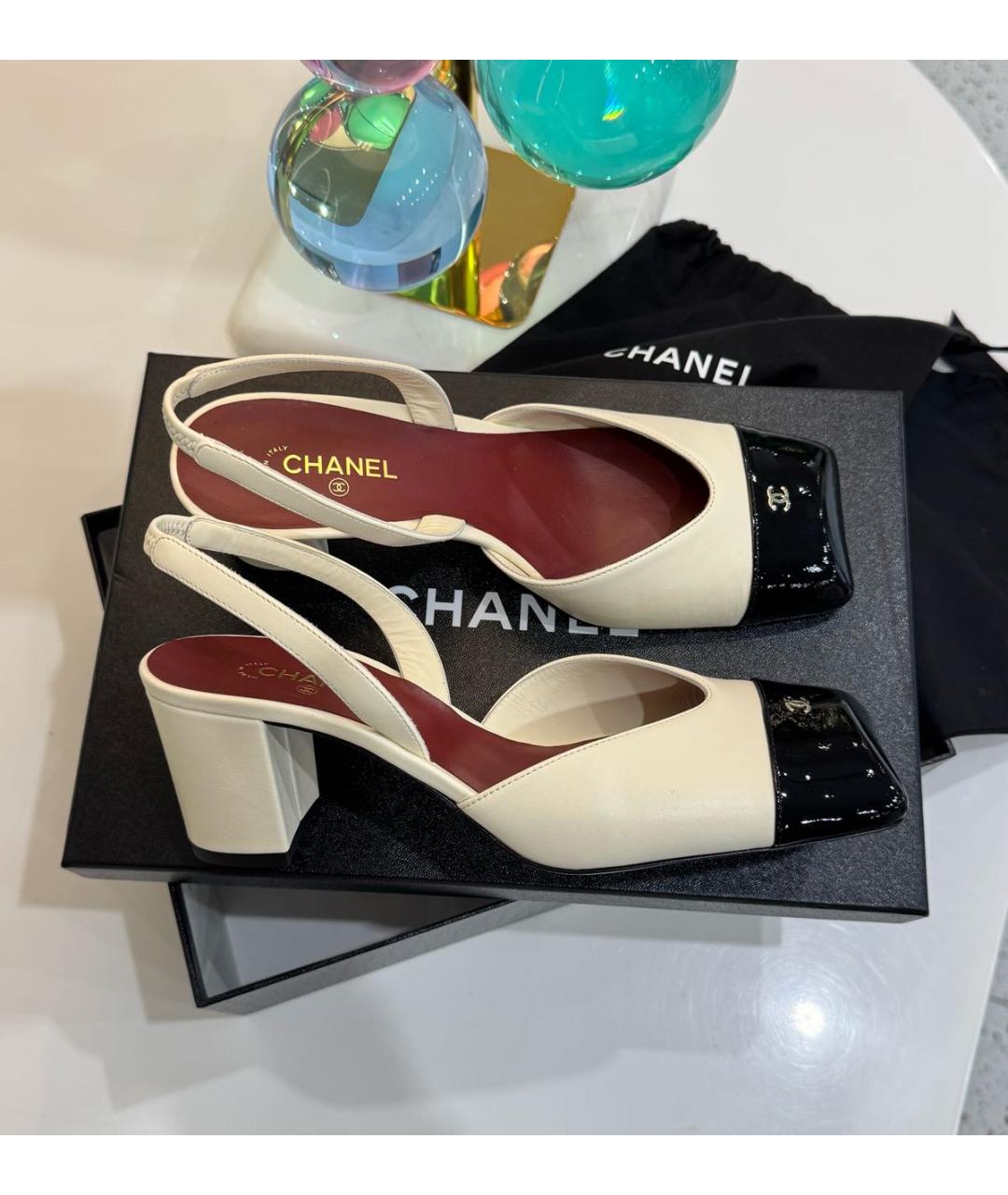 CHANEL Бежевые кожаные туфли, фото 7