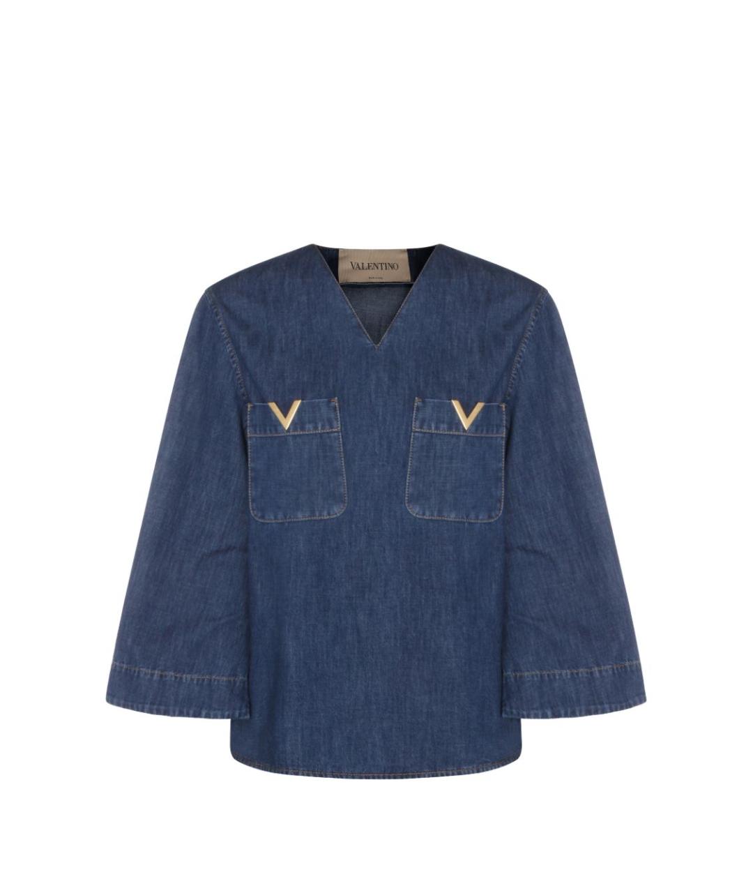 VALENTINO Синяя хлопковая рубашка, фото 1