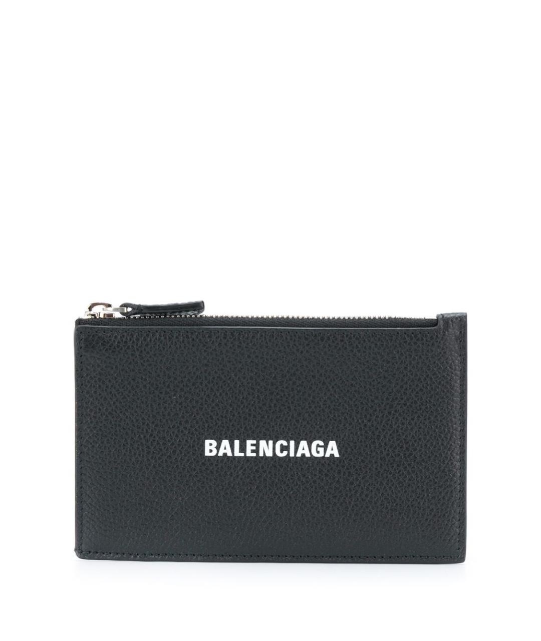 BALENCIAGA Черный кожаный кошелек, фото 1