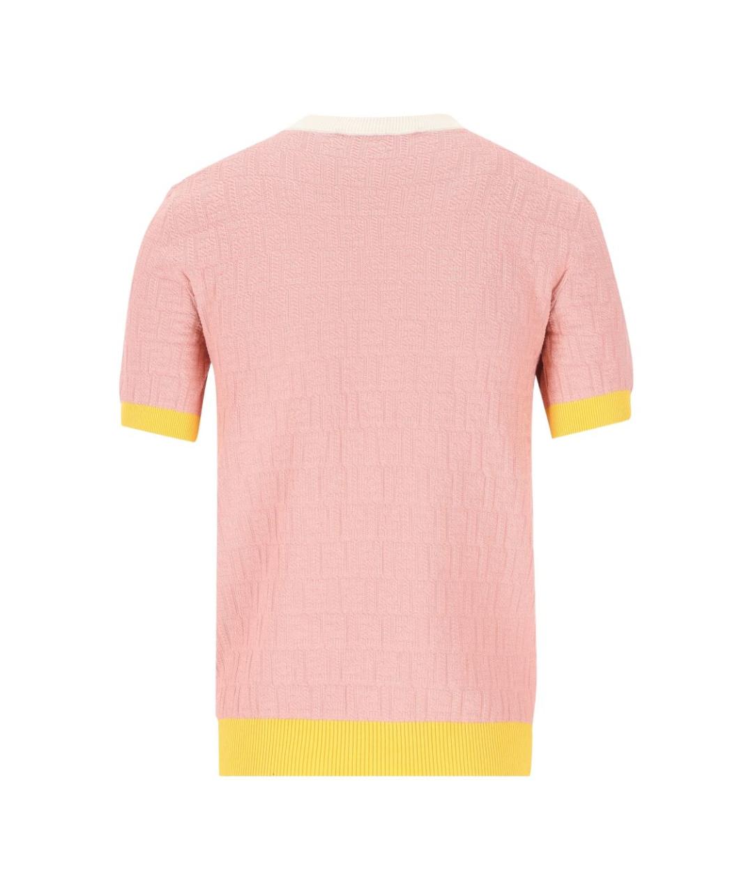 FENDI Розовая хлопковая футболка, фото 3