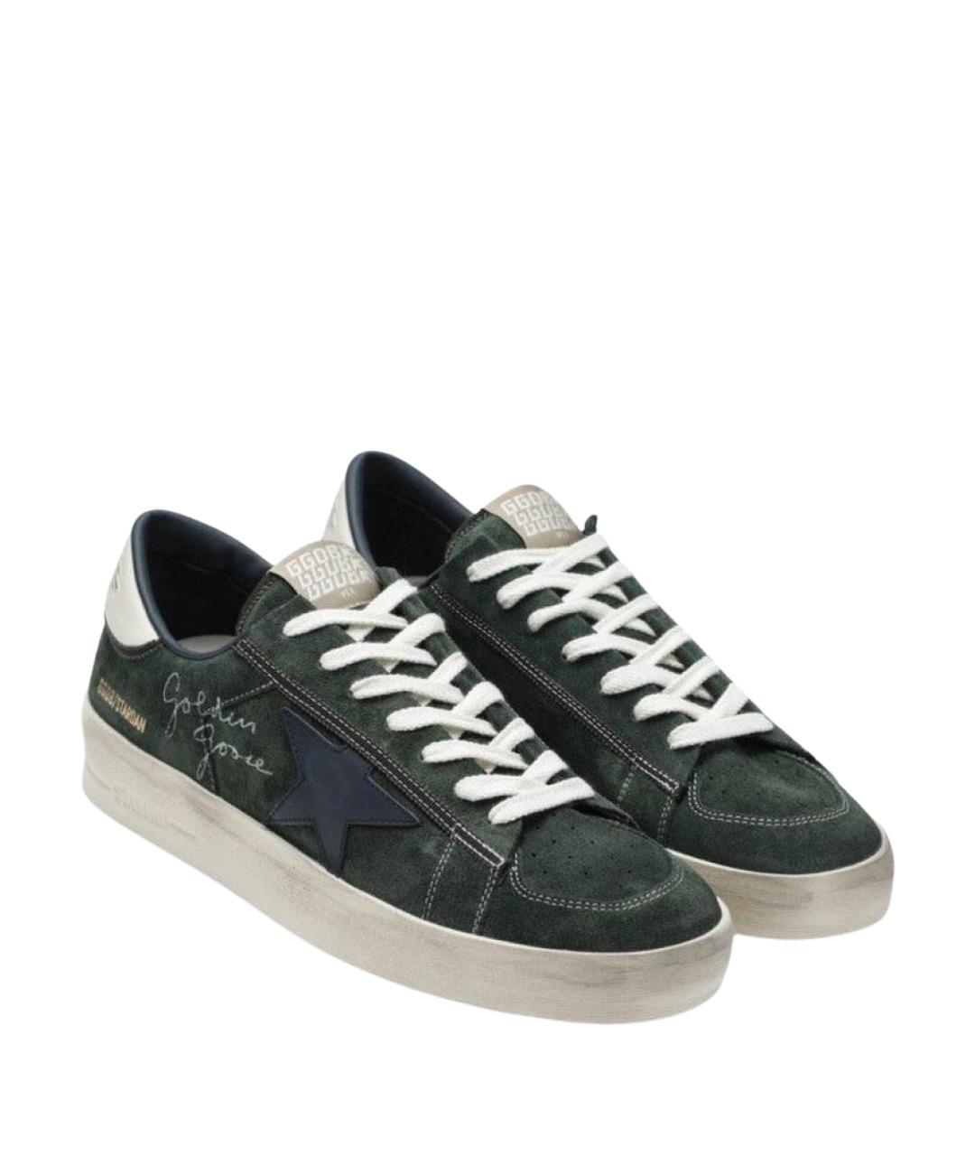 GOLDEN GOOSE DELUXE BRAND Зеленые замшевые низкие кроссовки / кеды, фото 1