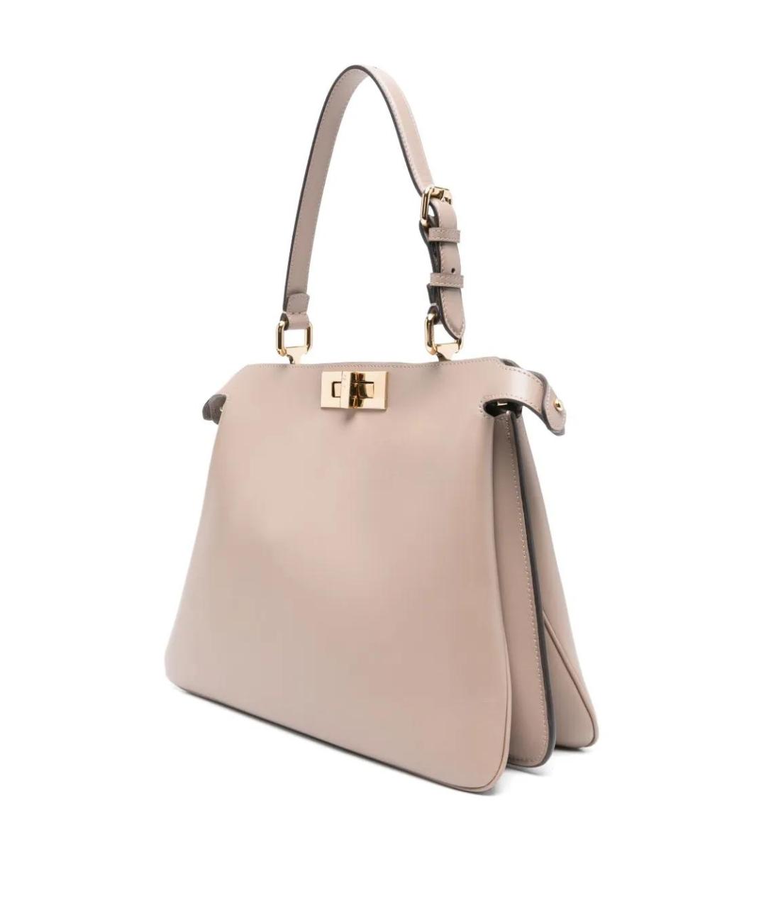 FENDI Бежевая кожаная сумка через плечо, фото 3