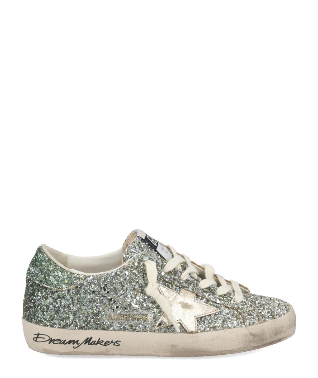 GOLDEN GOOSE DELUXE BRAND Серебряные кожаные кроссовки, фото 1