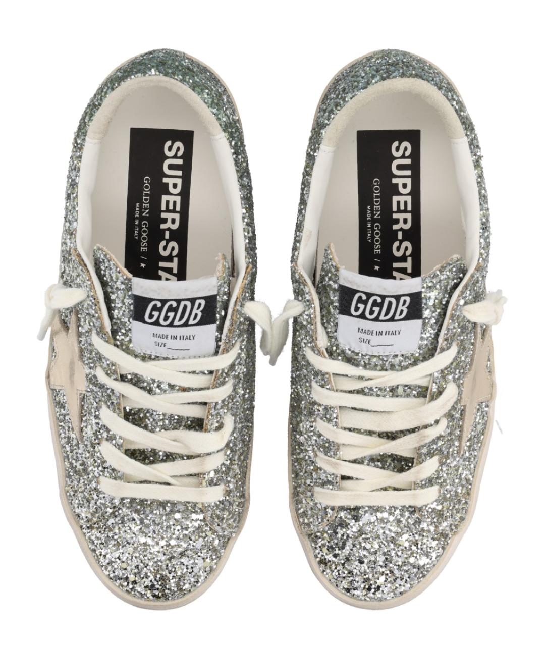 GOLDEN GOOSE DELUXE BRAND Серебряные кожаные кроссовки, фото 5