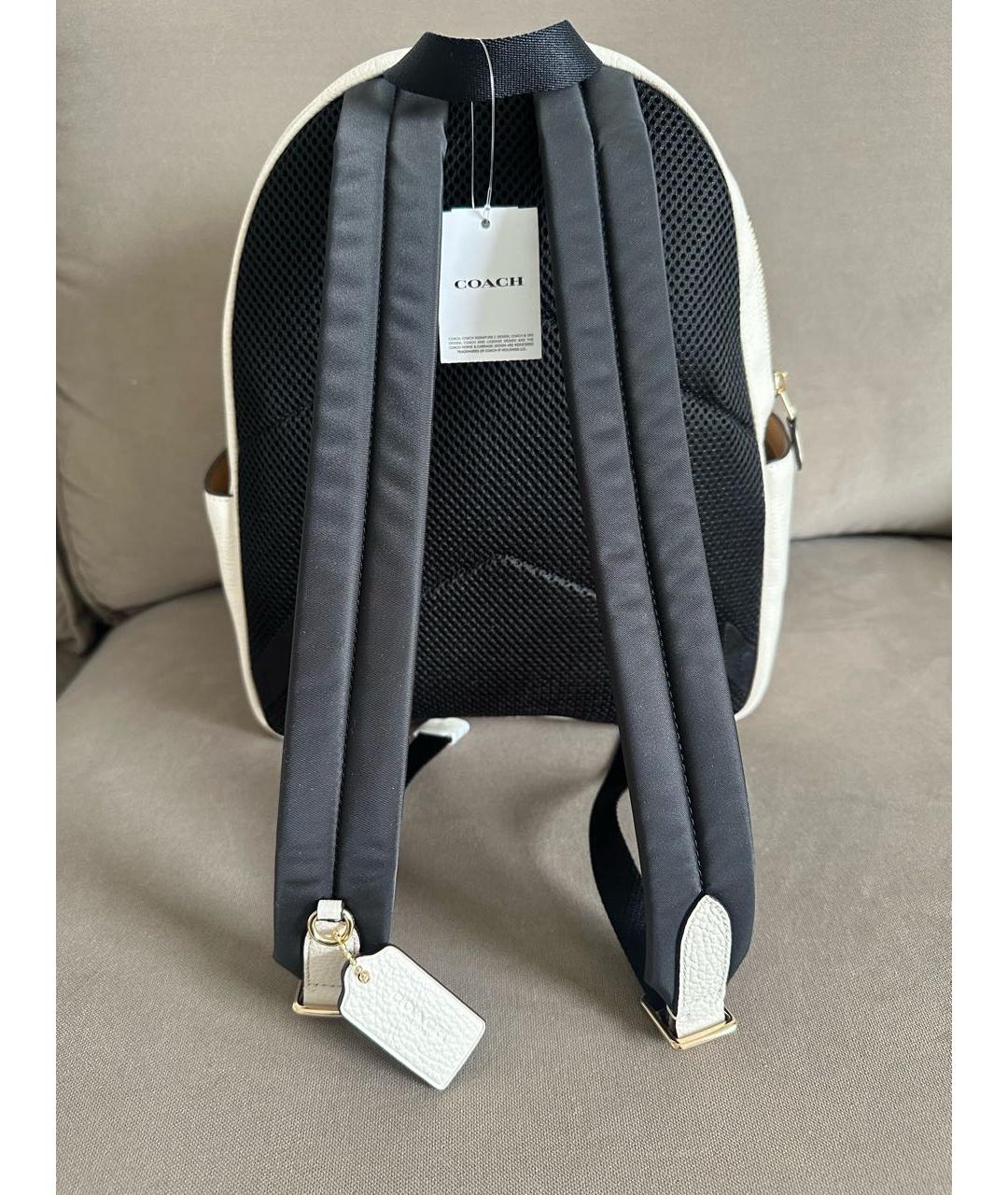 COACH Белый кожаный рюкзак, фото 3