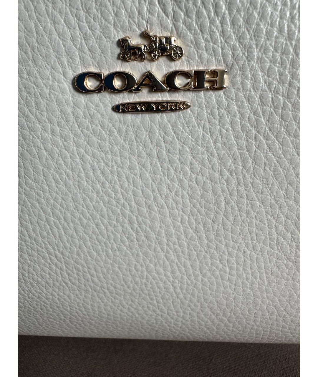 COACH Белый кожаный рюкзак, фото 8