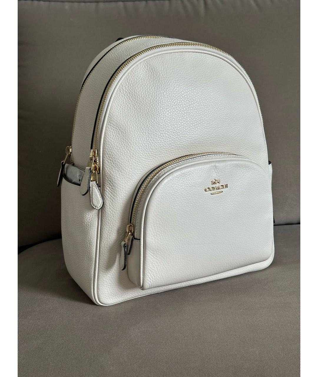 COACH Белый кожаный рюкзак, фото 9