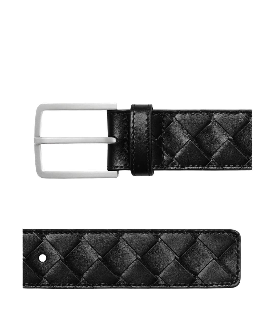 BOTTEGA VENETA Черный кожаный ремень, фото 3
