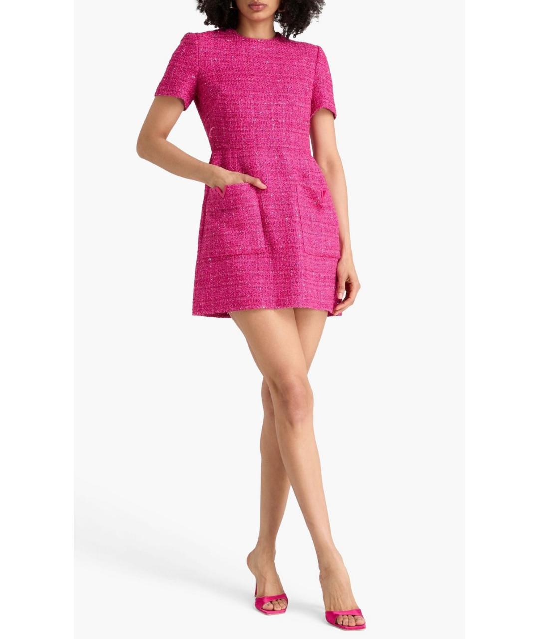 VALENTINO Фуксия хлопковое коктейльное платье, фото 2