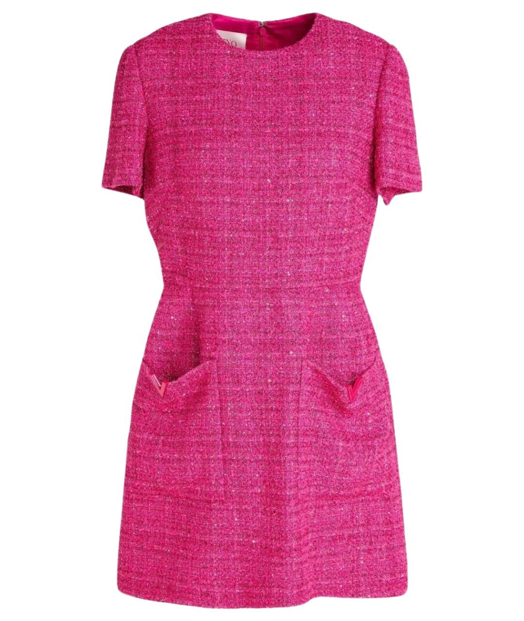 VALENTINO Фуксия хлопковое коктейльное платье, фото 1