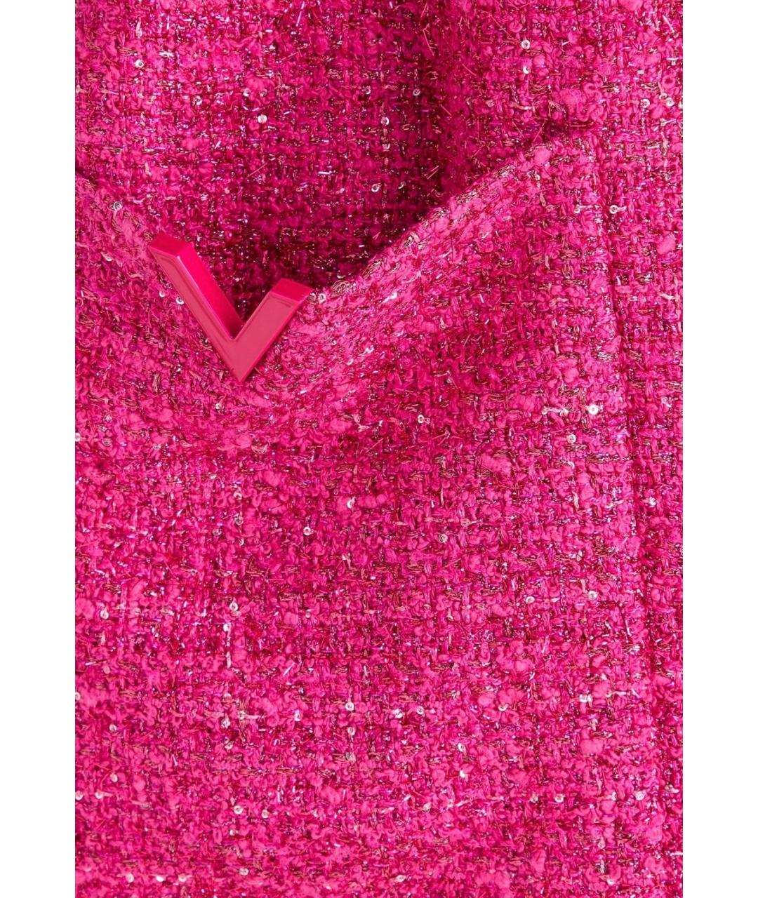 VALENTINO Фуксия хлопковое коктейльное платье, фото 4