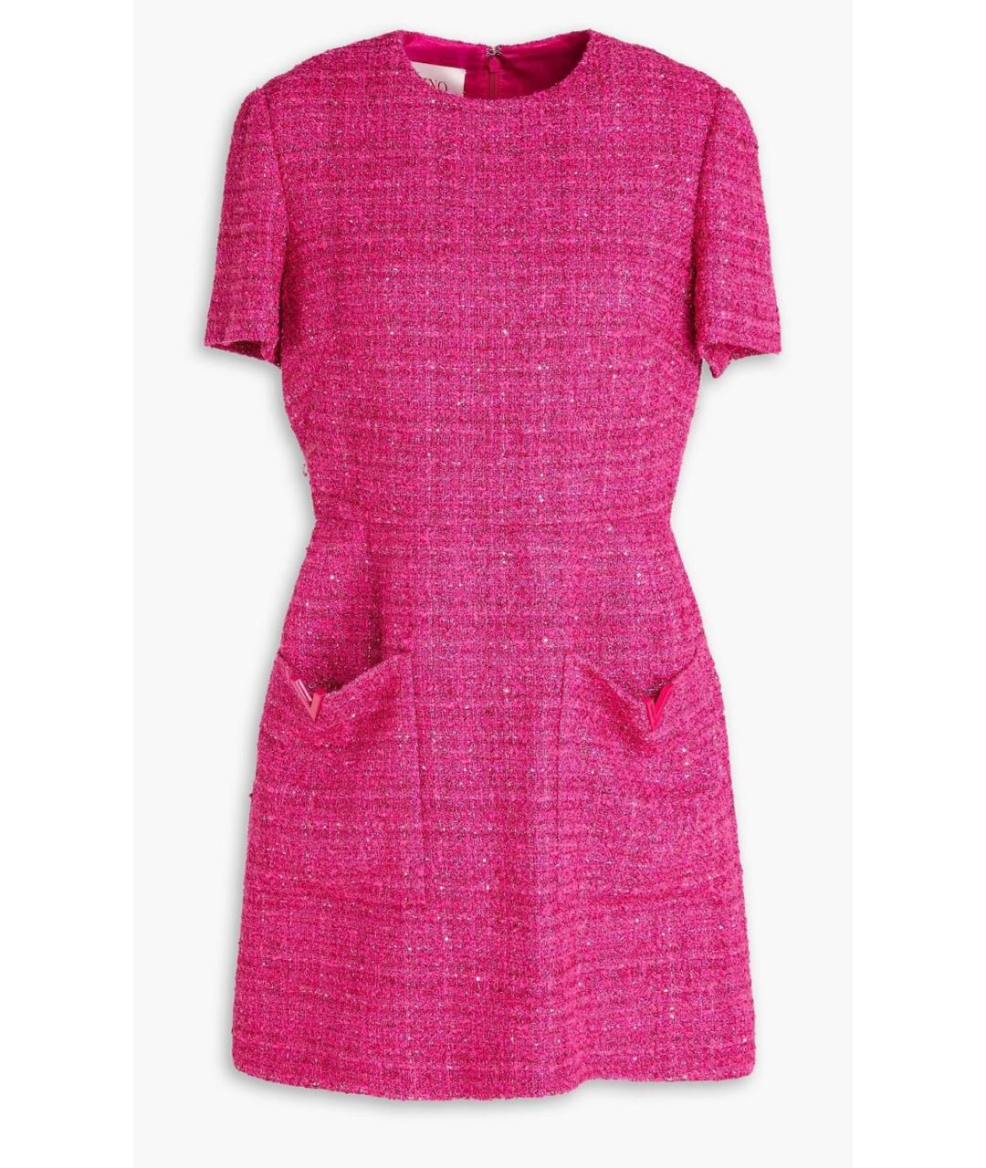 VALENTINO Фуксия хлопковое коктейльное платье, фото 5