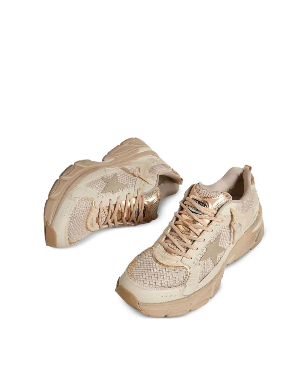 GOLDEN GOOSE Бежевые кожаные кроссовки, фото 4