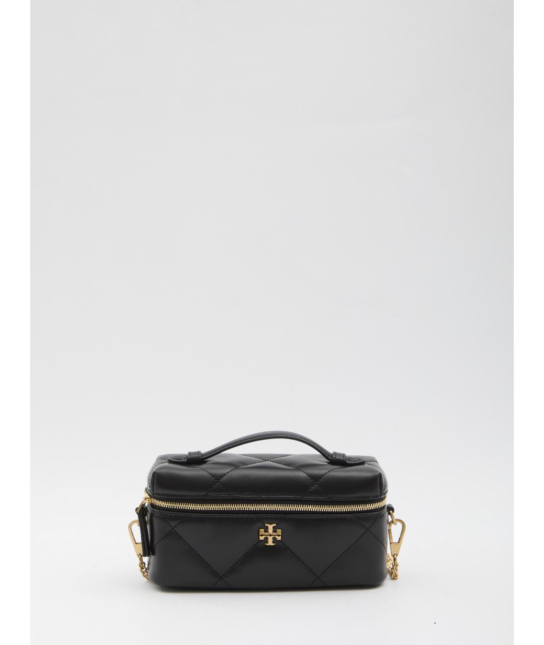 TORY BURCH Черная кожаная сумка с короткими ручками, фото 6