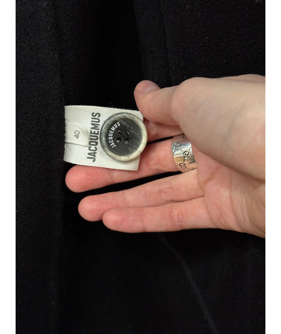 JACQUEMUS Черное шерстяное пальто, фото 4