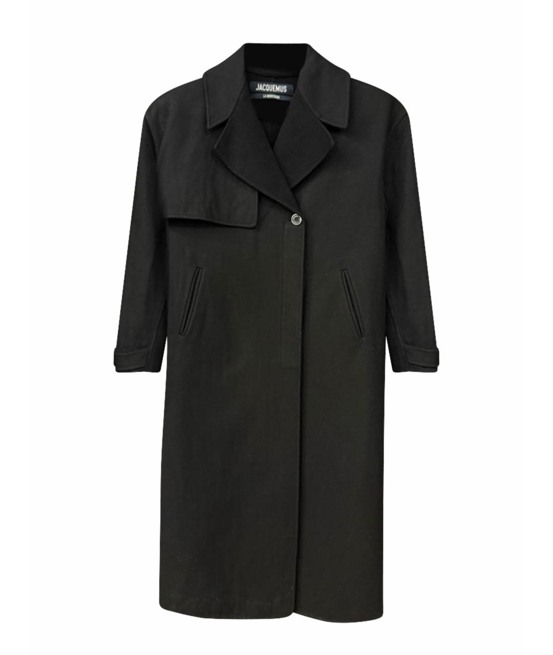 JACQUEMUS Черное шерстяное пальто, фото 1